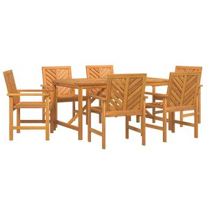 vidaXL Set de masă pentru grădină 7 pcs Maro Lemn Solid de Acacia
