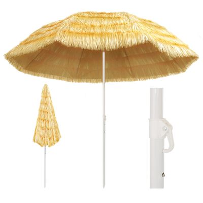 vidaXL Umbrelă de plajă, natural, 300 cm, stil hawaiian
