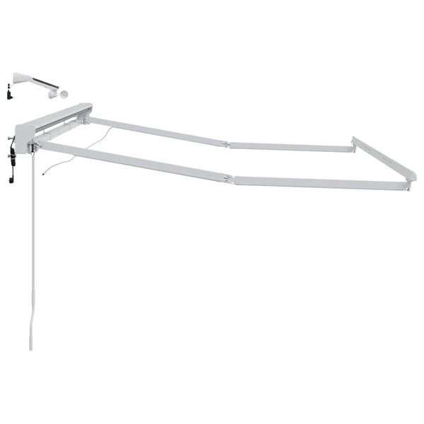 vidaXL Cadru de copertină electrică cu LED-uri Alb 3 x 2 m Aluminiu