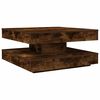 vidaXL Măsuță cafea rotativă 360 grade, stejar fumuriu 70x70x34,5 cm