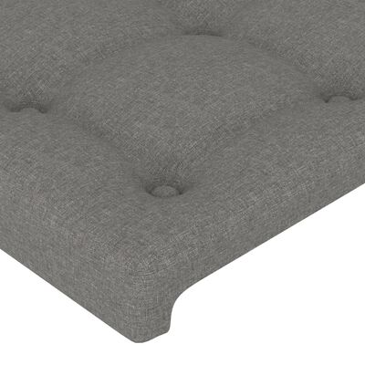 vidaXL Tăblie de pat cu aripioare gri închis 163x16x78/88 cm textil