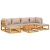 vidaXL Set mobilier de grădină cu perne gri taupe, 7 piese, lemn masiv