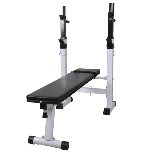 vidaXL Bancă fitness cu rastel greutăți, set haltere/gantere, 120 kg