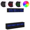 vidaXL Unități TV de perete cu LED 5 pcs Stejar Negru 80 x 30 x 40 cm