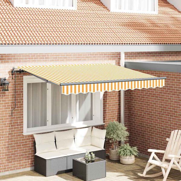 vidaXL Cortina Retractabilă Manual Galben 300 x 200 cm țesătură