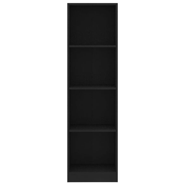 vidaXL Bibliotecă cu 4 rafturi, negru, 40x24x142 cm, lemn prelucrat