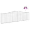 vidaXL Coșuri gabion arcuite 5 buc, 400x30x100/120 cm fier galvanizat
