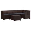 vidaXL Sofa de grădină cu 5 locuri cu perne aspect rattan PP Maro