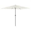 vidaXL Umbrelă soare de grădină cu st&acirc;lp din oțel, alb 300x200x250 cm