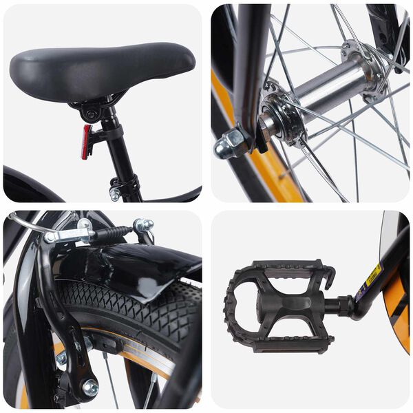 vidaXL Bicicletă pentru Copii 18 Inci pentru 5-7 ani Portocaliu Negru