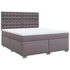 vidaXL Pat box spring cu saltea, gri, 180x200 cm, piele ecologică