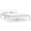 vidaXL Cadru de pat King Size, alb, 150x200 cm, lemn masiv de pin