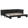 vidaXL Pat de zi cu extensie, negru, 90x200 cm, catifea