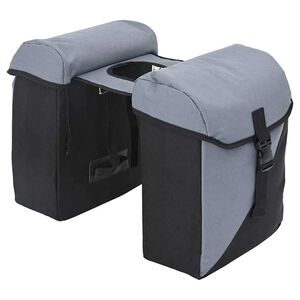 vidaXL Geantă de bicicletă Gri și negru 31,5 x 15,5 x 40 cm Poliester