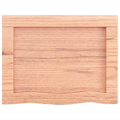 vidaXL Blat de baie, maro deschis, 40x30x(2-4) cm, lemn masiv tratat