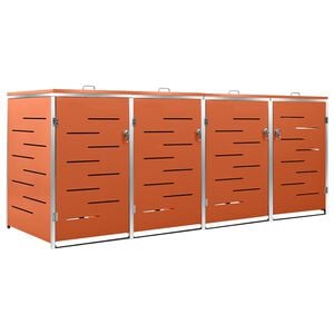 vidaXL Magazie pentru patru pubele 276,5x77,5x115 cm oțel inoxidabil