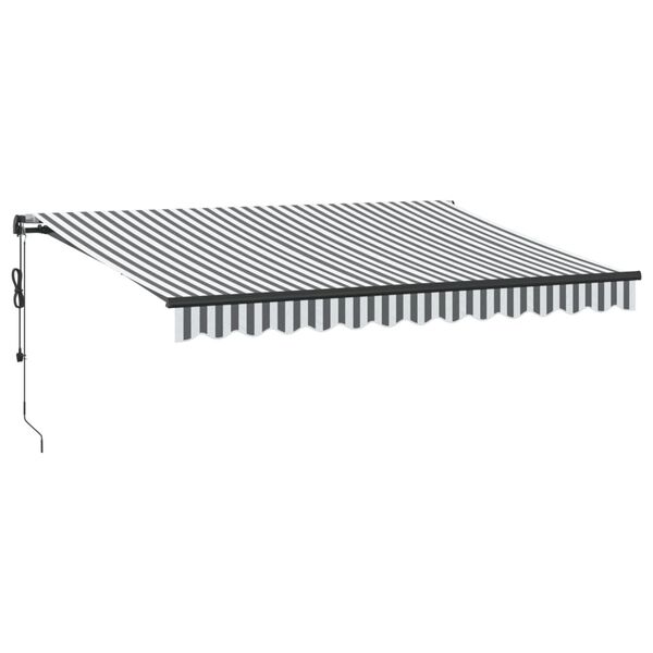 vidaXL Copertină retractabilă automat LED-uri antracit/alb 350x250 cm