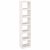 vidaXL Bibliotecă/Separator cameră, alb, 40x30x199 cm, lemn masiv pin