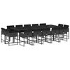 vidaXL Set mobilier de grădină cu perne, 15 piese, negru, poliratan