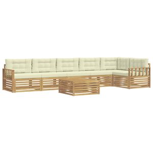 vidaXL Set de canapele de exterior cu pernă 7 pcs Alb și crem