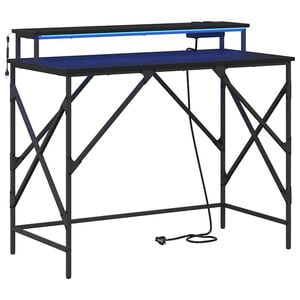 vidaXL Birou Stejar Negru 100 x 50 x 86,5 cm Lemn prelucrat