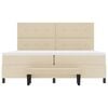 vidaXL Pat cu arcuri cu saltea cu headboard Crem 200 x 200 cm țesătură