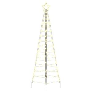 vidaXL Brad de Crăciun LED 250 cm 390 LED-uri Alb cald Oțel Alb cald