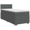 vidaXL Pat boxspring cu saltea Gri &icirc;nchis 90 x 190 cm Țesătură
