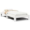 vidaXL Cadru de pat fără saltea, alb, 75x190 cm, lemn masiv de pin