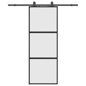 vidaXL Ușă glisantă cu set feronerie neagră 76x205cm sticlă securizată