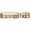 vidaXL Set de canapele de exterior cu pernă 7 pcs Natural și Crem