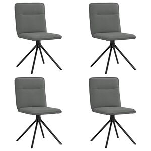 vidaXL Scaune de bucătărie pivotante, 4 buc., gri &icirc;nchis, textil