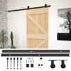 vidaXL Ușă glisantă Natural și Negru 80 x 210 cm Lemn masiv de pin