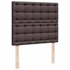 vidaXL Cadru de pat otoman cu saltea țesătură maro &icirc;nchis 120x190 cm