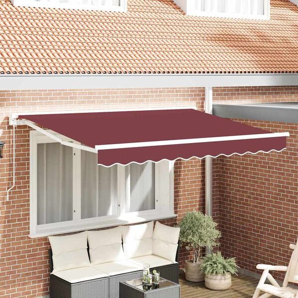 vidaXL Cortina Retractabilă Burgundy 300 x 200 cm Aluminiu și țesătură
