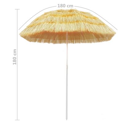 vidaXL Umbrelă de plajă, natural, 180 cm, stil hawaiian