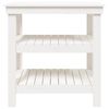vidaXL Banc de lucru, alb, 78,5x50x80 cm, lemn masiv pin