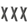 vidaXL Picioare de masă &icirc;n formă de X, 3 buc., antracit, 80x(72-73) cm, oțel