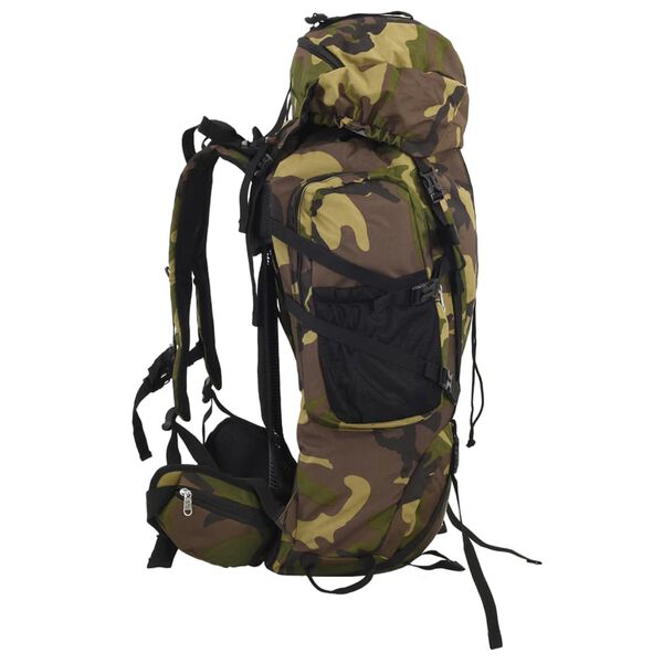 vidaXL Rucsac de drumeție, verde camuflaj, 80 L, țesătură oxford