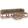 vidaXL Set mobilier de grădină cu perne gri taupe, 6 piese