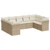vidaXL Set canapele de grădină, 9 piese, cu perne, bej, poliratan