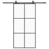 vidaXL Ușă glisantă cu set de feronerie neagră 102x205 cm Sticlă ESG