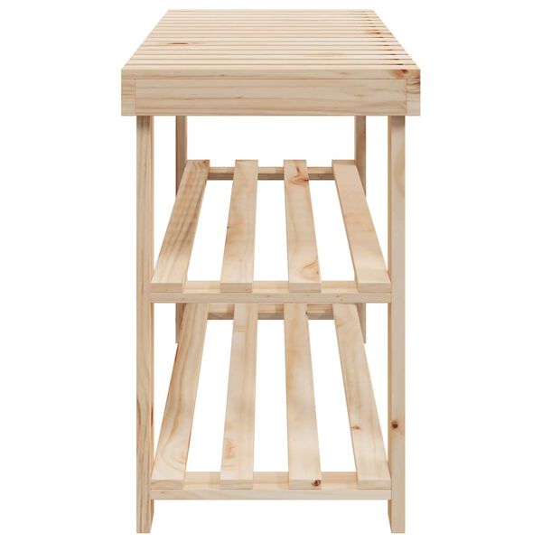 vidaXL Pantofar 2-&icirc;n-1 cu bancă, lemn masiv de brad