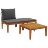 vidaXL 3 buc. Set de lounge pentru grădină cu perne natural