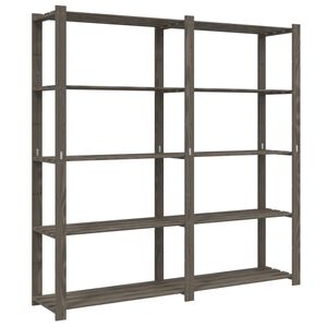 vidaXL Suport depozitare 5 niveluri gri, 170x38x170 cm, lemn masiv pin