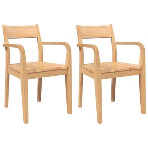 vidaXL Scaune de sufragerie 2 buc din cauciuc din lemn masiv natural