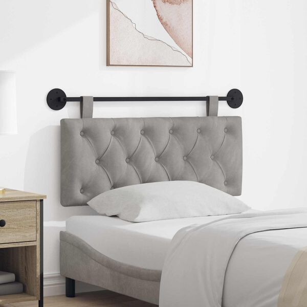 vidaXL Cap de pat suspendat Gri deschis 110 x 55 x 7 cm Catifea