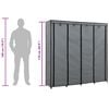 vidaXL Șifonier cu 4 compartimente, gri, 175 x 45 x 170 cm