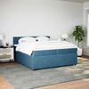 vidaXL Pat box spring cu saltea, albastru, 200x200 cm, catifea