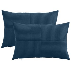 vidaXL Husă pentru pernă 2 pcs ALMELO Albastru marin 30 x 50 cm cord